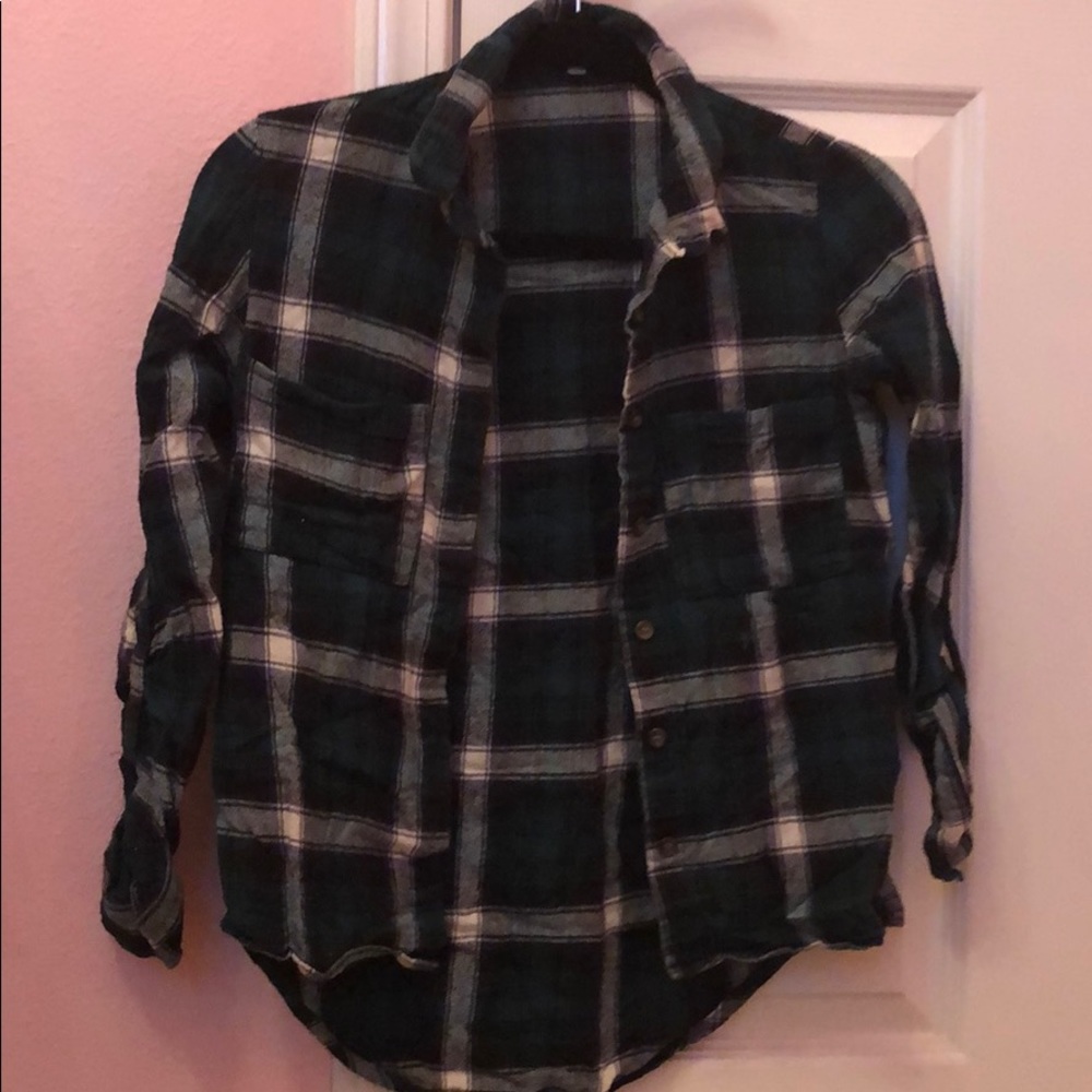 Dark green flannel shirt